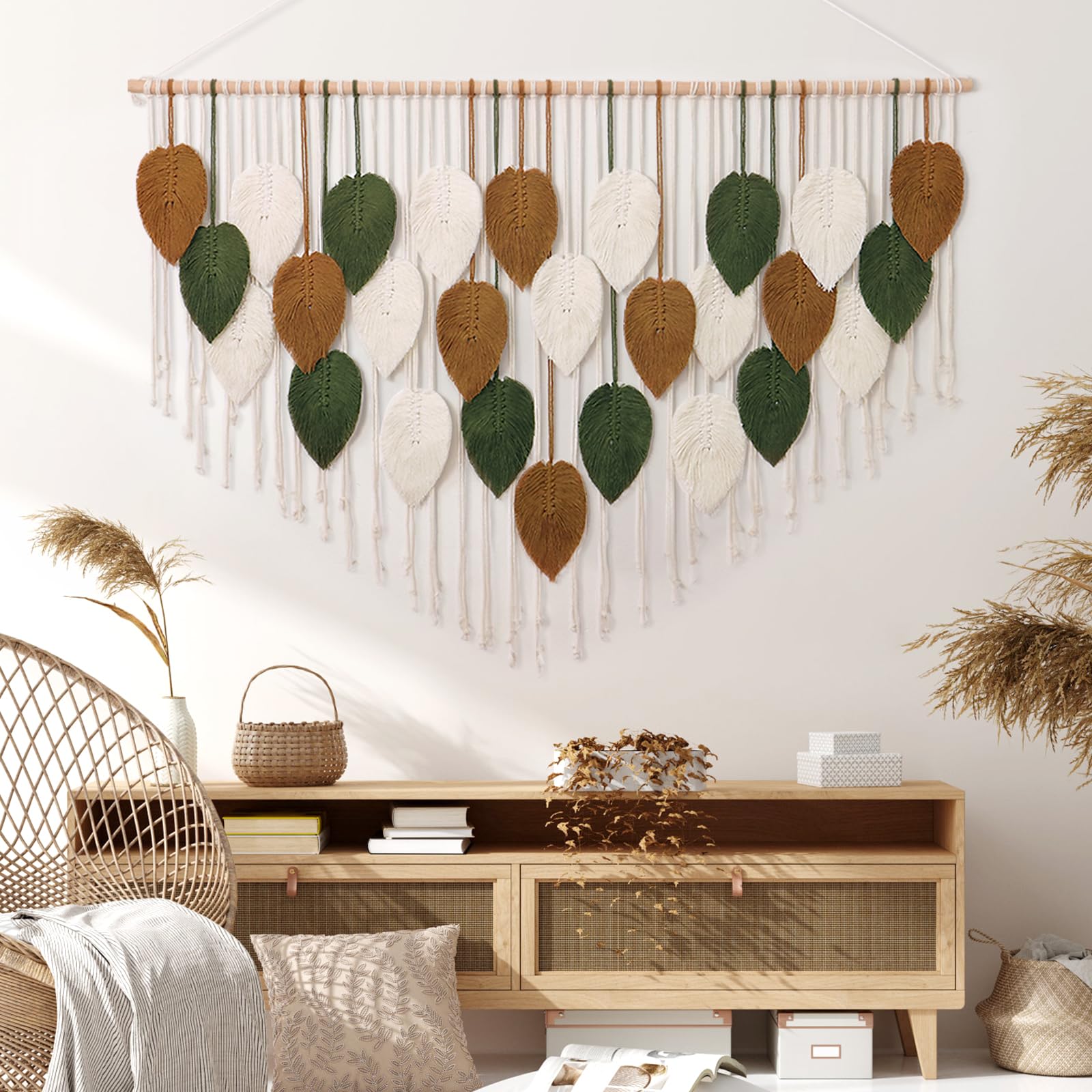 KHOYIME Large Macrame Wall Hanging Boho Woven Tapestry, Chic Home